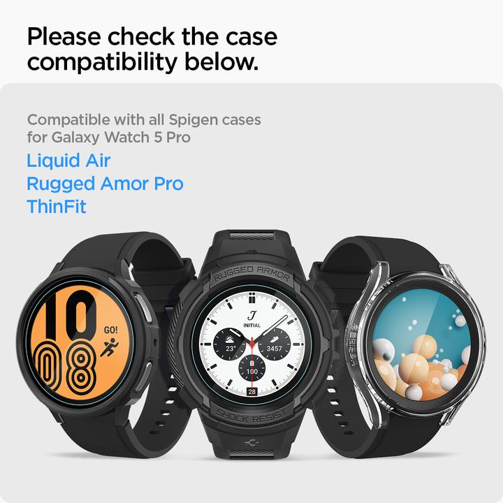 Image du produit Spigen Glas.TR Sam Galaxy Watch 5 45mm Classic 2-Pack "EZ FIT" AGL05346 szkło hartowane