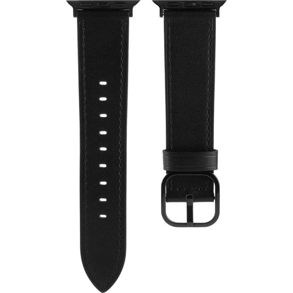 Cover-Discount Apple Watch 42/41/40mm - Ersatzband Armband Leder (Leder), Uhrenarmband, Schwarz