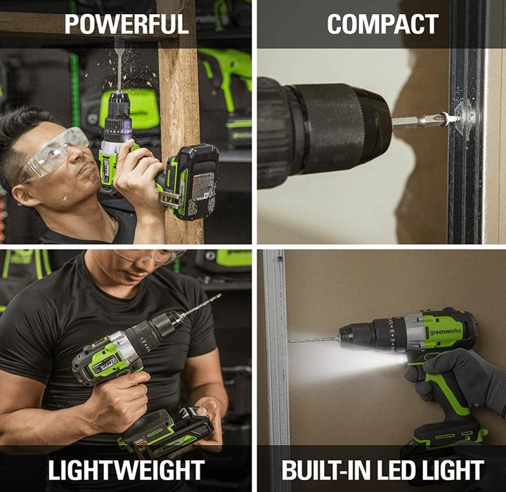 Produktbild Greenworks GD24DD60 cordless screwdriver / drill (Akkubetrieb)