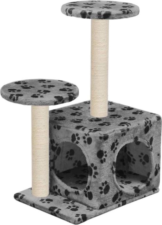 Produktbild vidaXL Kratzbaum (60 cm, Grau mit Pfoten-Muster)