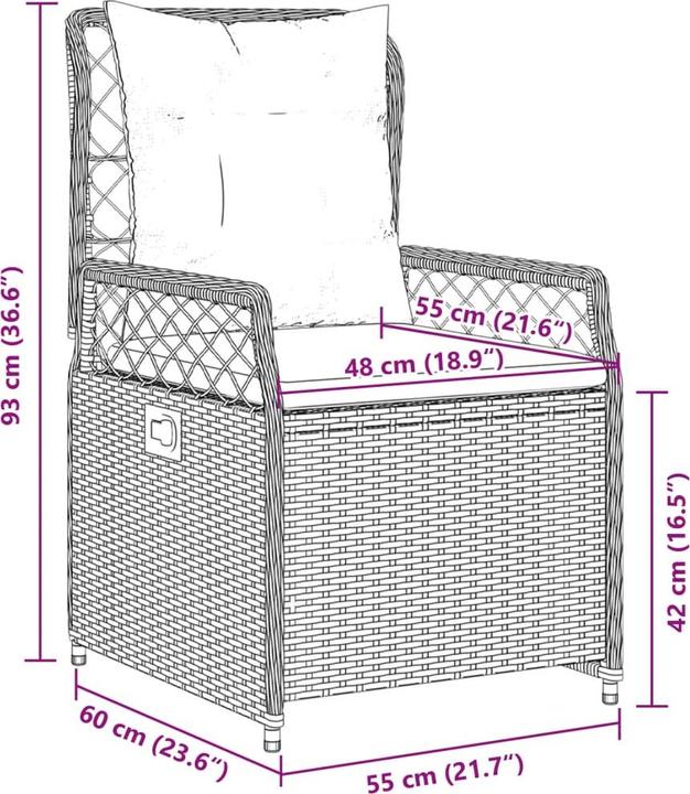 Produktbild vidaXL Gartensessel verstellbar