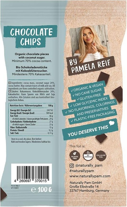 Produktbild Naturally Pam Bio Chocolate Chips 100 g (103 g)