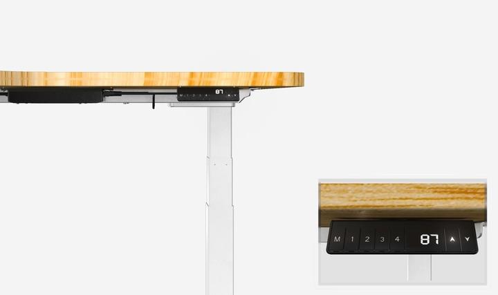 Actual product image equip ERGO electric sit-stand table frame in L-shape, triple motor