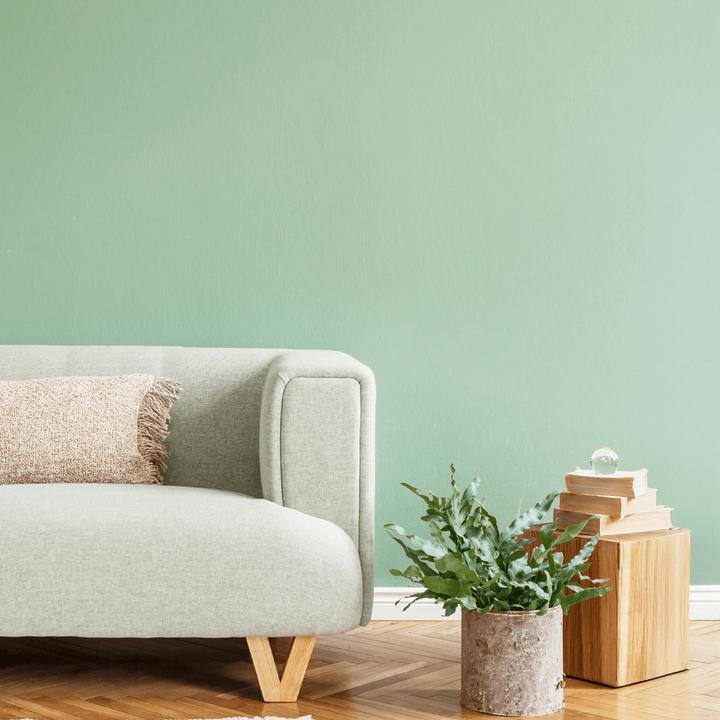 Actual product image Craft Colors 5L hochwertige Wandfarbe edelmatt – Kreidefarbe No. 625 Pastell Mint Grün (pastel mint green, 5 l)