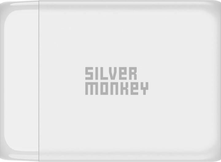 Produktbild Silver Monkey SMA156 200W GaN-Ladegerät 3x USB-C PD USB-A QC 3.0 mit abnehmbarem Stromkabel – Weiss (200 W)