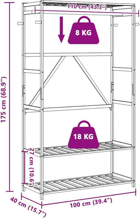 Produktbild vidaXL Kleiderständer