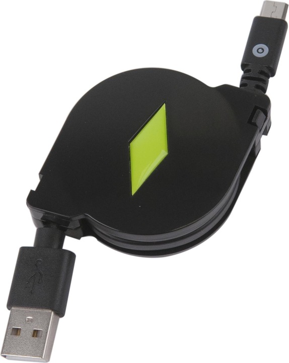Image du produit Muvit Câble Rétractable 2.1a Usb/Micro-Usb Noir (1 m, USB 2.0)