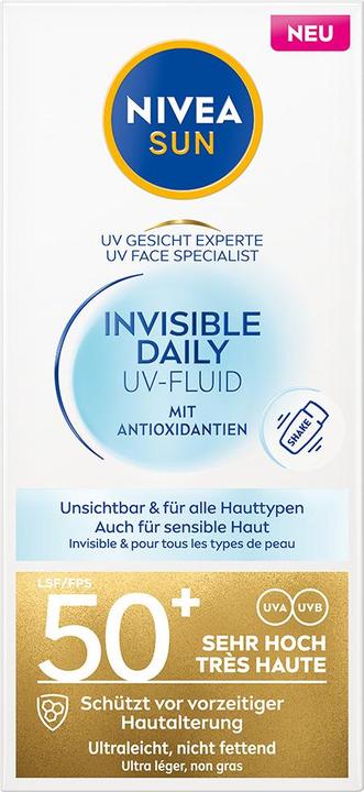 Immagine prodotto NIVEA UV Face Invisible Daily Fluid SPF 50+ (Crema solare, SPF 50+, 40 ml, 70 g)