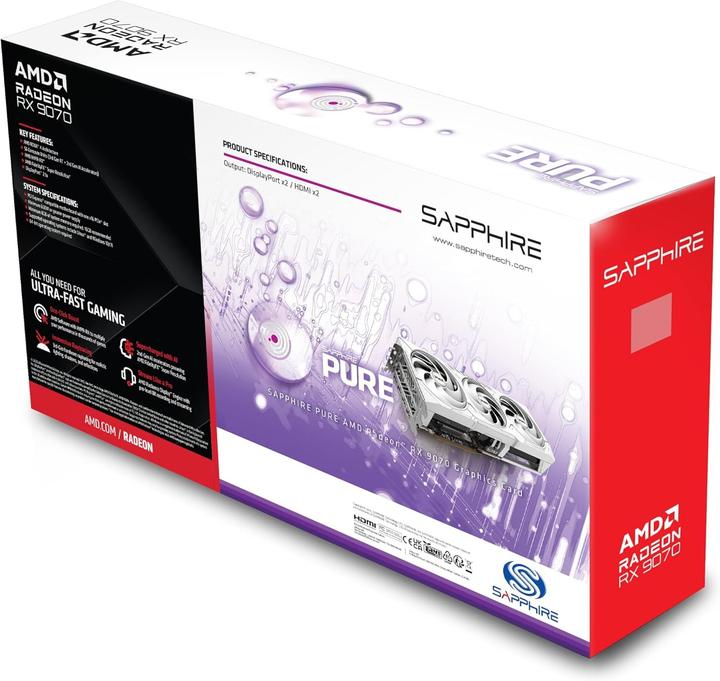 Produktbild Sapphire Pure Radeon RX 9070 (16 GB, GDDR6)