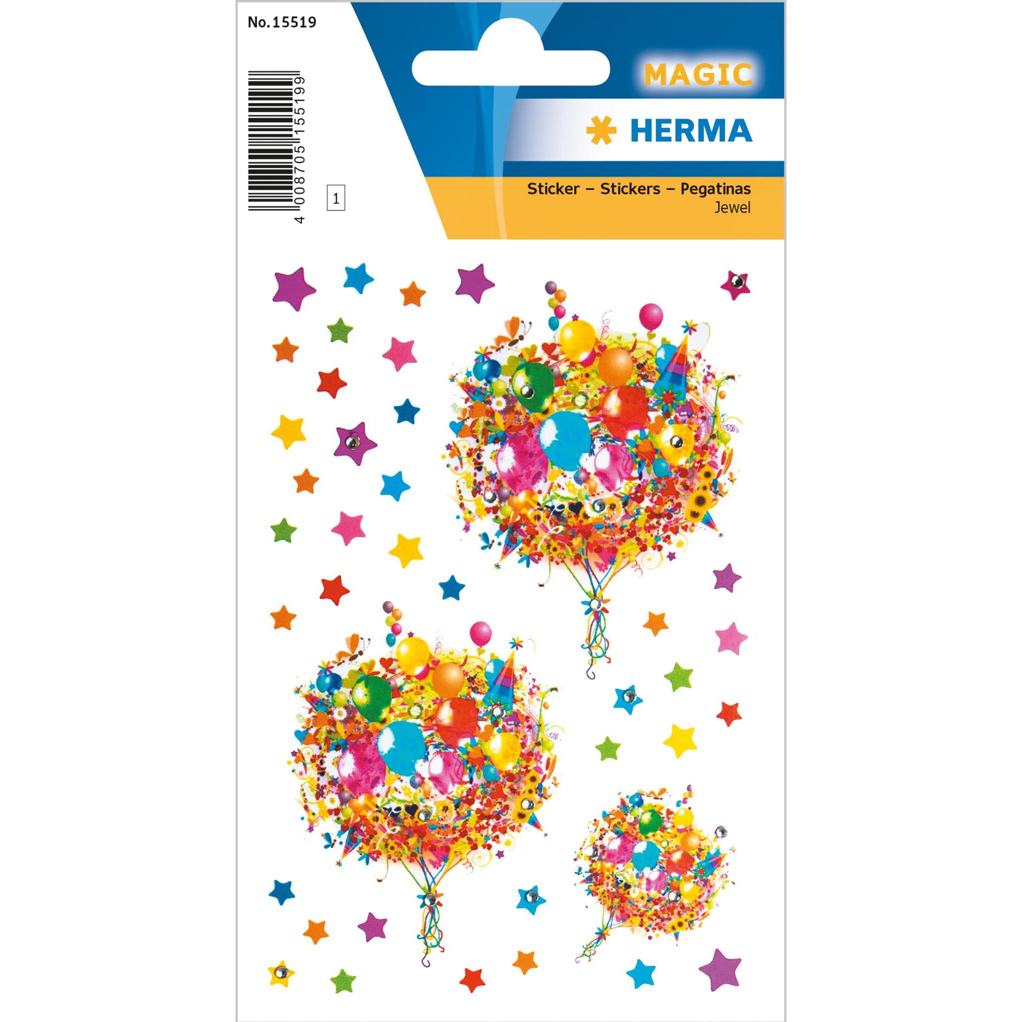 Magni, Sticker, 15519 Jewel Sticker für Kinder, Blumenliebe (40 Aufkleber, Folie, glitzernd) selbstklebend, pe