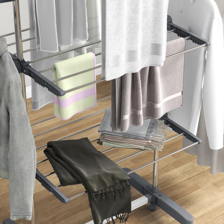 Actual product image Homcom Laundry rack with clothes hooks