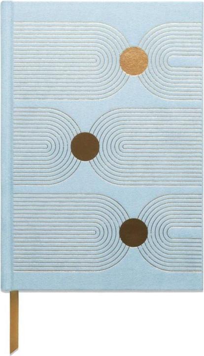 Designworks Diario con copertina rigida in tessuto scamosciato con tasca Arch Dot Blu (Righe, Copertina rigida)