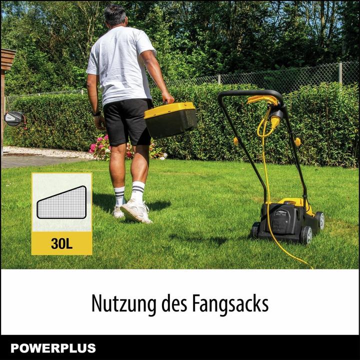 Produktbild Powerplus Rasenmäher POWEG62205 30 L 1300 W 230 V 32 cm 20-70 mm (Netzbetrieb)