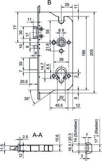 Actual product image Glutz Multi-point locks MINT 18945 SV Panic E (Mortise lock)