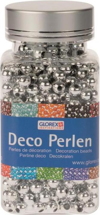 Image du produit Glorex Perles de décoration 10mm 75g couleur argent