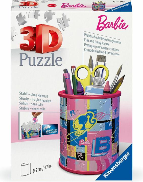 Produktbild Ravensburger 3D Puzzle 11585 - Utensilo Barbie - Stiftehalter für Barbie Fans ab 6 Jahren (54 Teile)