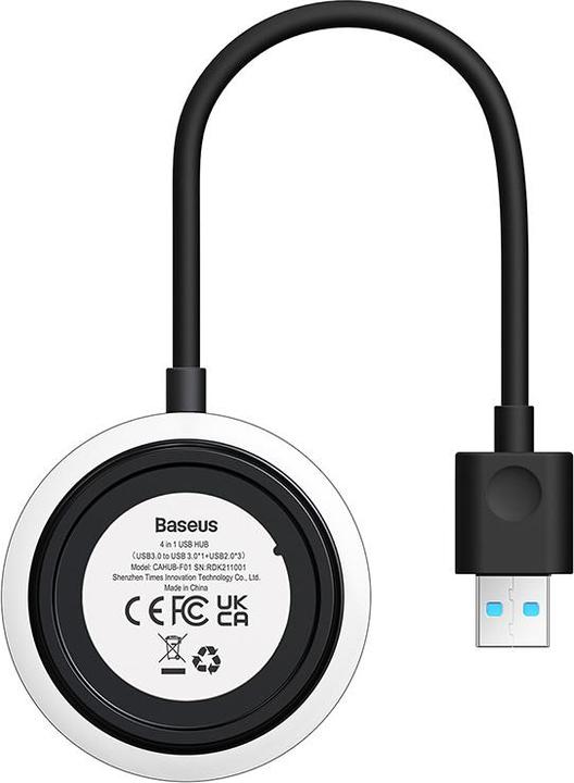 Actual product image Baseus Hub 4in1 USB to 3.0+ 3x 2.0 15cm black (USB-A, 4 ports)