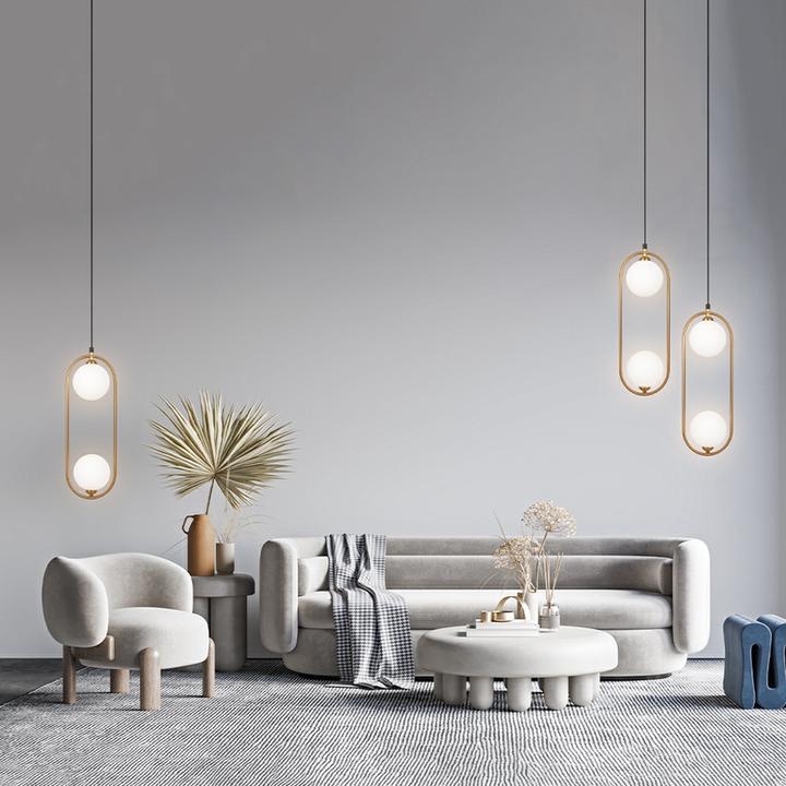 Actual product image Maytoni Ring Pendant Light, Pendant 2x G9 White Brass (G9)