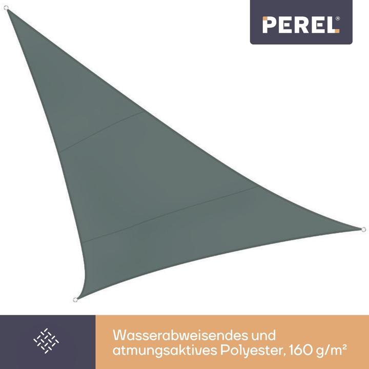Image du produit Perel VOILE DE SOLEIL - TRIANGULAIRE - 3.6 x 3.6 x 3.6 m - COULEUR : GRIS VERT (360 x 360 cm)