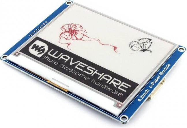 Actual product image WaveShare 4.2 400×300 ePaper Display Modul mit SPI Interface, dreifarbig (rot, schwarz, weiss)
