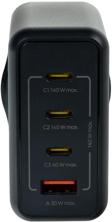 Actual product image Onit USB-Wandladegerät Quad 3C1A 140 W GaN Schwarz (140 W, 4 ports)