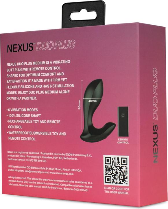 Produktbild Nexus Duo Fernbedienung Einsteiger Butt Plug Medium Schwarz