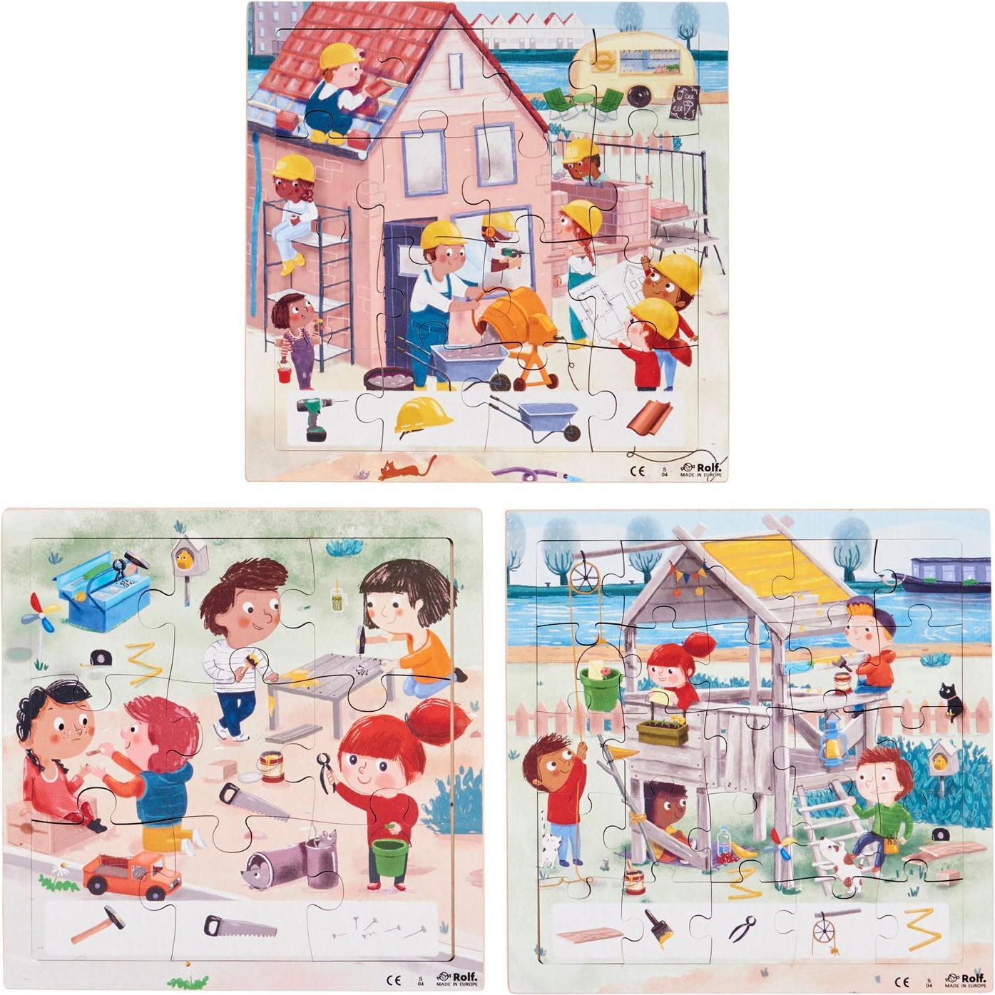 Rolf.education Rolf - Holzpuzzle-Serie Living, 3er-Set