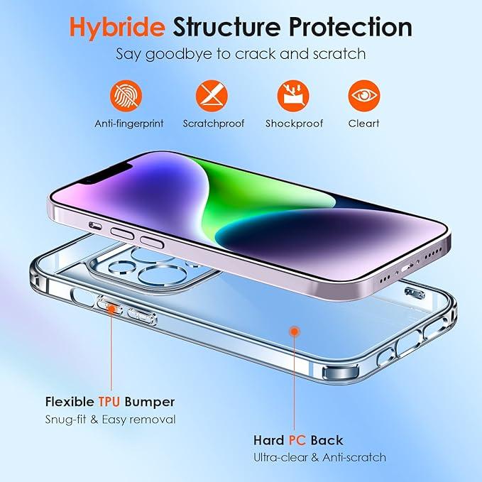 Immagine prodotto Ivoler Set di custodie 3 in 1 per iPhone 14 da 6,1 pollici - 1 custodia per cellulare con 2 pezzi di (Apple iPhone 14)