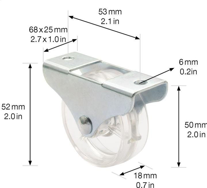 Produktbild Wagner System Möbel-Bockrolle ø 50 mm hart