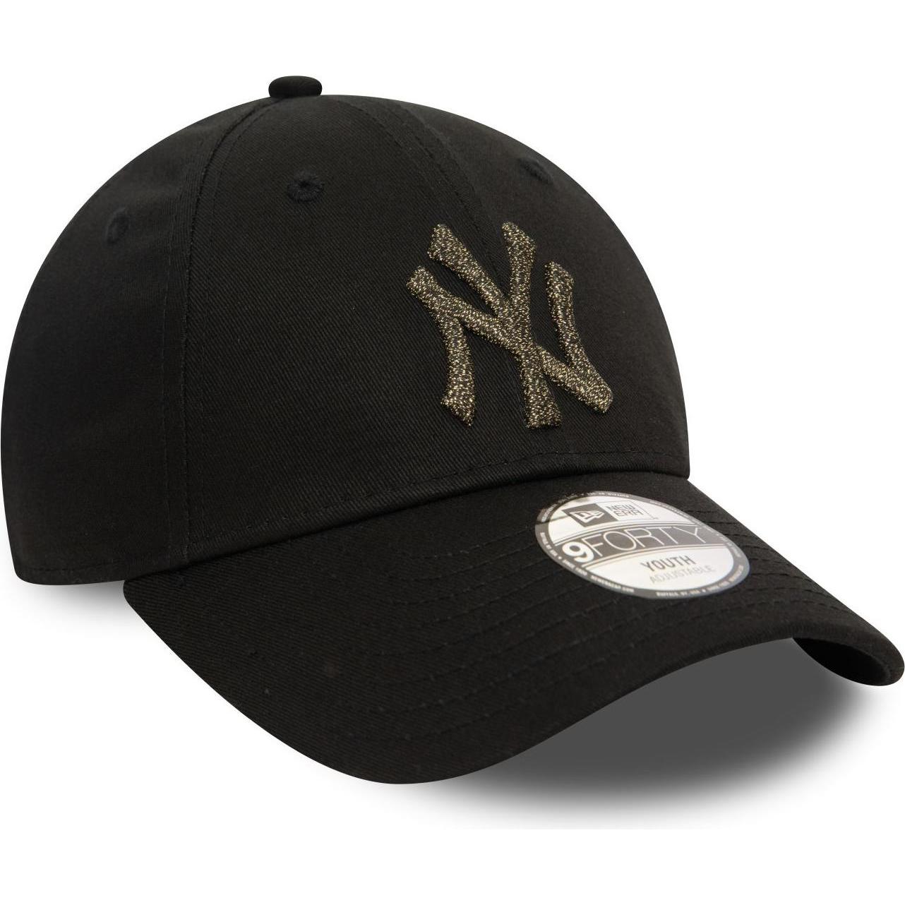 New Era, Jungen, Cap, 9Forty Kinder Cap - METALLIC New York Yankees Child, Schwarz, (53, 52 C, 54 C)