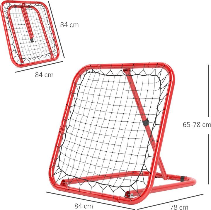 Immagine prodotto Homcom Fussball Rebounder PE, Metall Rot