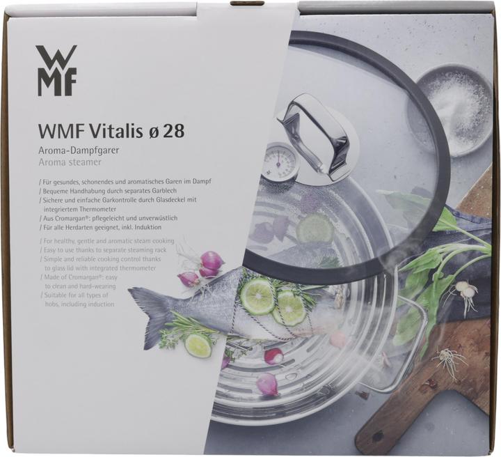 Actual product image WMF Kochtopf Dampfgarer rund 28cm Glasdeckel Silikonrand Vitalis Edelstahl