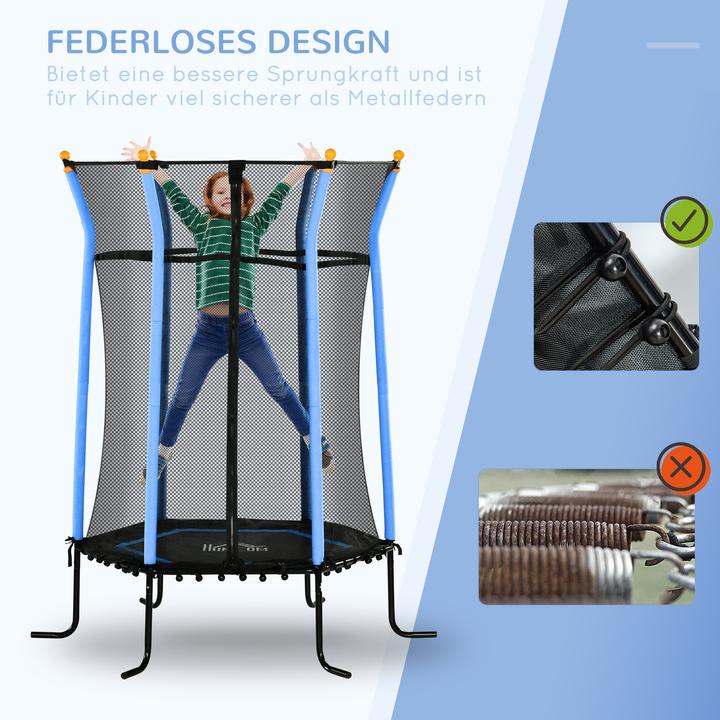 Produktbild Homcom Kindertrampolin Stahl, Kunststoff Blau (163.50 cm)
