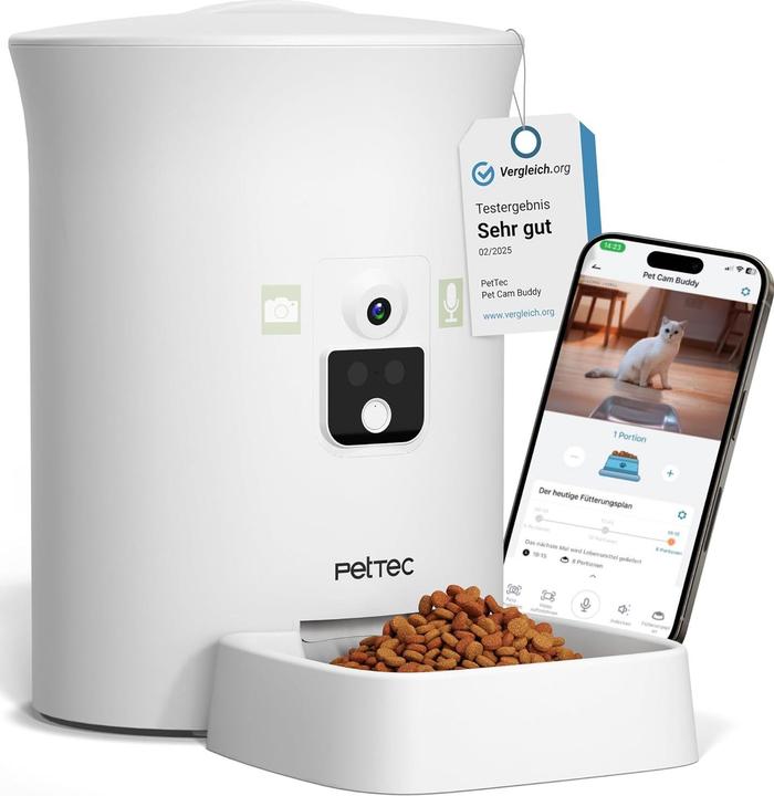 PetTec Futterautomat mit Haustierkamera, WLAN & App-Steuerung (800 cl)