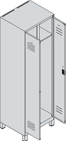 Actual product image C+P Black and white locker Classic PLUS (60 cm, 195 cm)