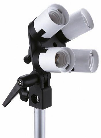 Actual product image Falcon Eyes Lamp holder LH-4E27LS 4 with E27 + Tilting Bracket