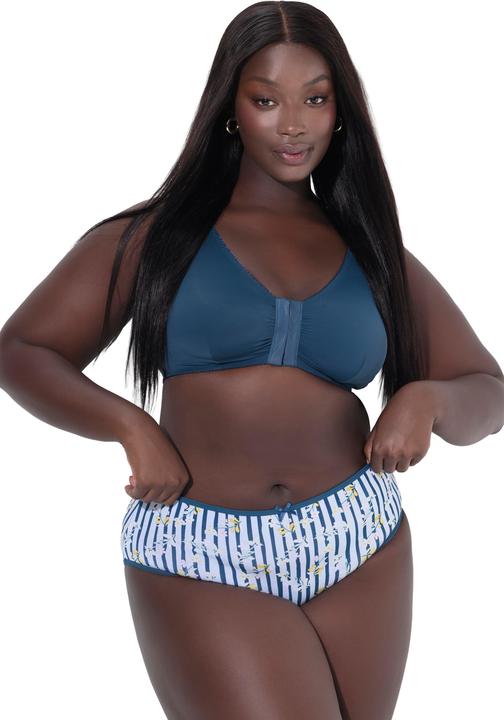 Immagine prodotto Ulla Popken Midislips, 5er-Pack, Blüten/einfarbig (60, Confezione da 5 pezzi)