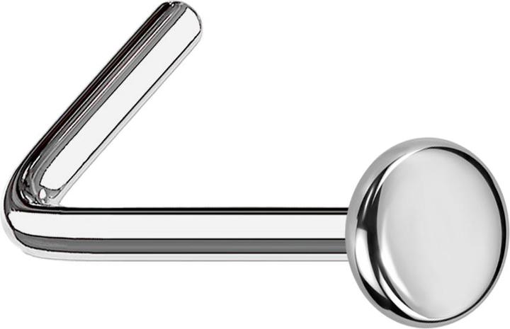 Actual product image Star Piercing Nose stud angled silver with plate (Titanium, without brass)