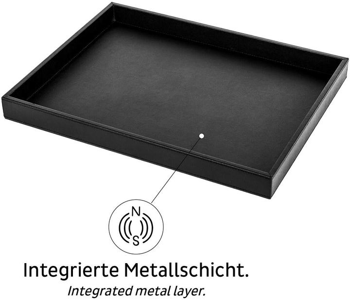 Produktbild Silwy Metall-Tablett im Leder-Look Schwarz
