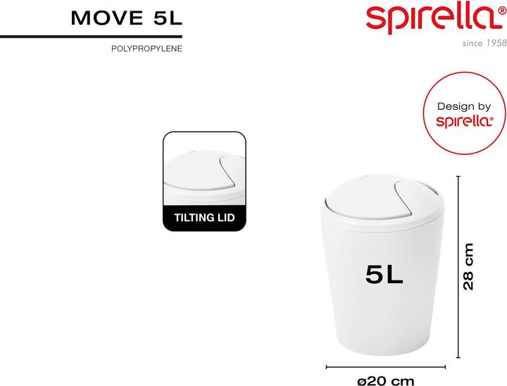 Actual product image spirella Accesoires à Poser Move Frosty Poubelle Medium (5 l)