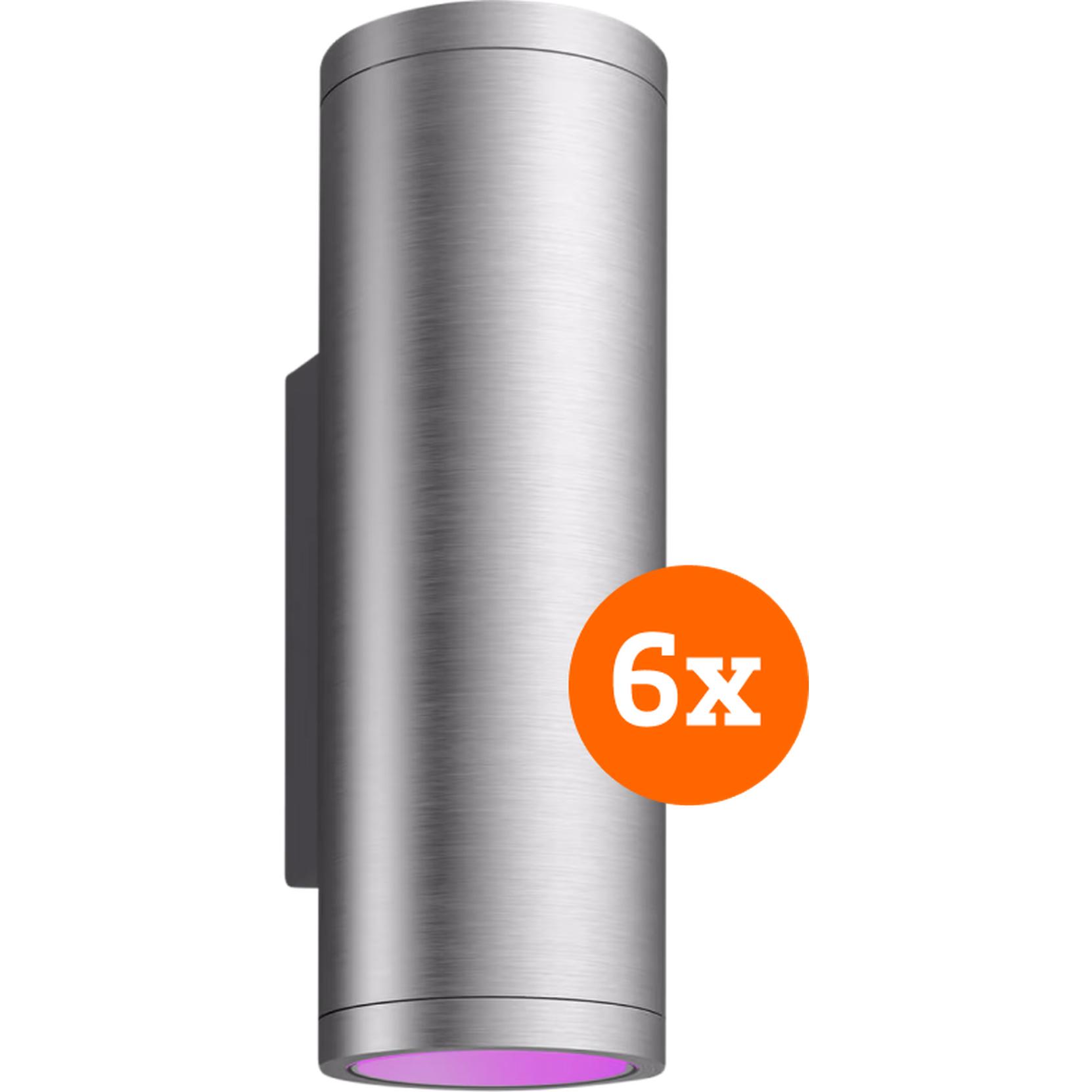 Philips, Illuminazione esterna, Hue Appear muurlamp Bianco e Colore RVS 6-Pack