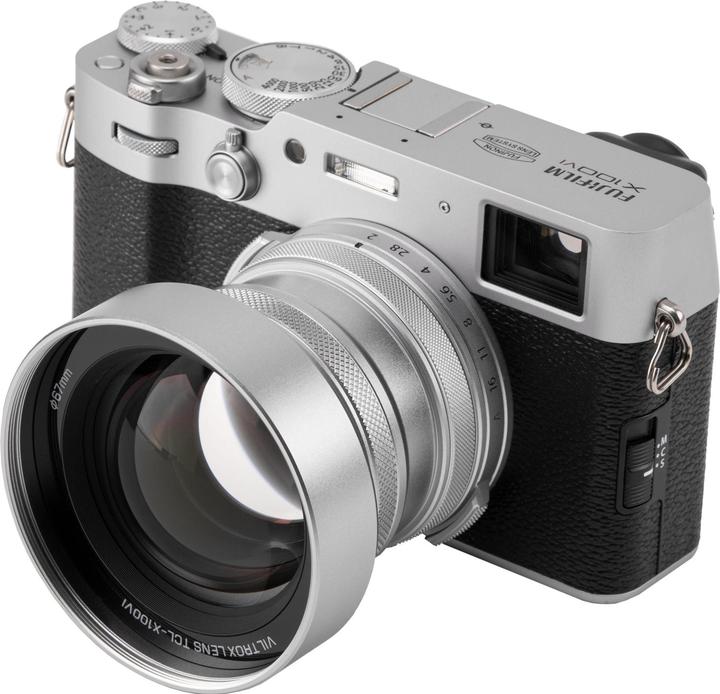 Actual product image Viltrox TCL X100VI Telephoto Conversion Lens for Fuji X100VI Silver (Teleconverter)