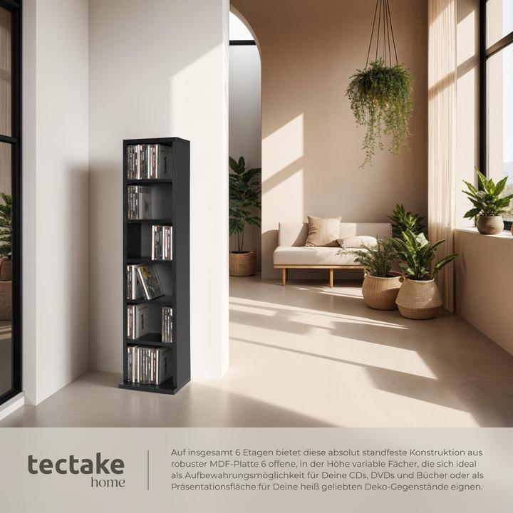 Actual product image tectake CD stand shelf (21 x 20 x 90 cm)