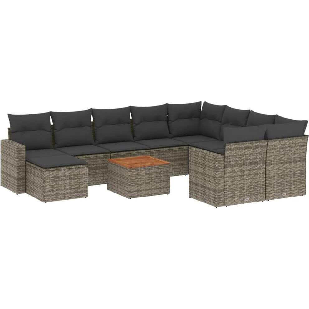 VidaXL, Gartenlounge, 10-tlg. Garten-Lounge-Set mit Kissen