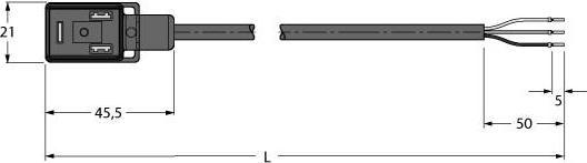 Actual product image Turck Valve plug connector type BI Connection cable VIS02-A80E-10/TXL