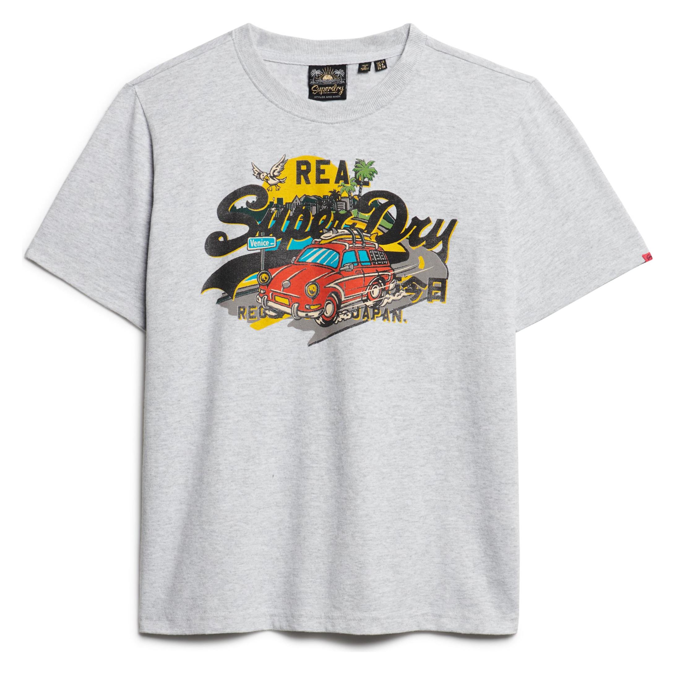 Superdry, Damen, Shirts, Lässiges La T-Shirt Mit Farblich Abgestimmter Grafik, Grau, (12XL)