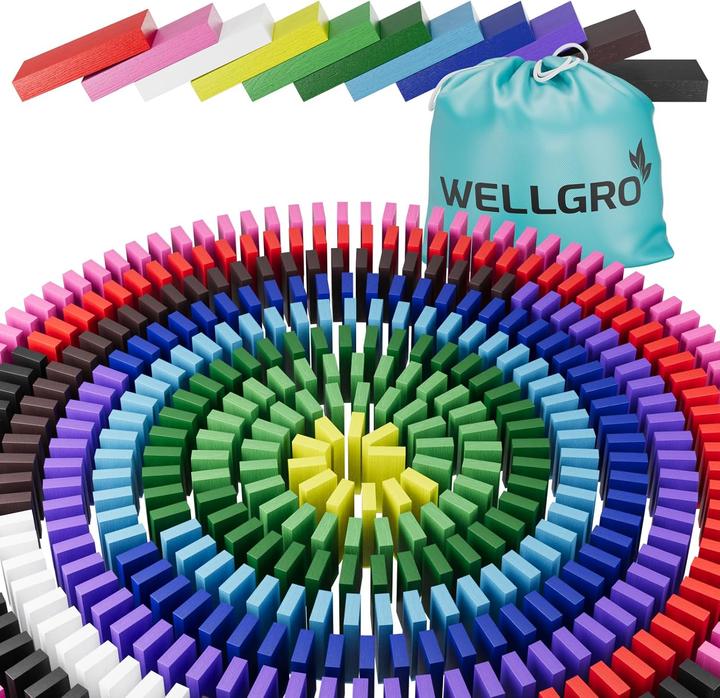 Wellgro Domino Holzbausteine-Set (300 Stück)