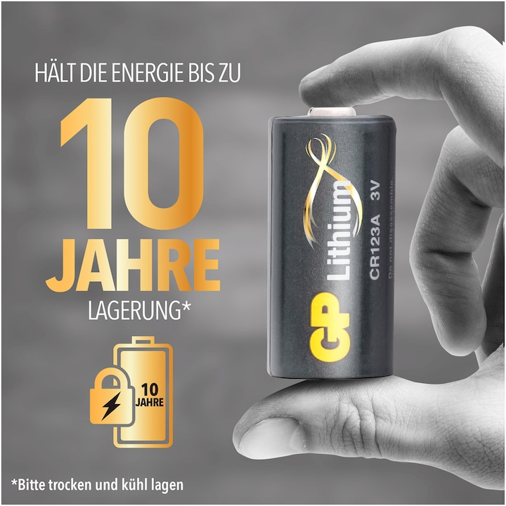 Image du produit GP Batteries Pile CR123A Lithium 4 pièces (4 pcs, CR123A, 1400 mAh)