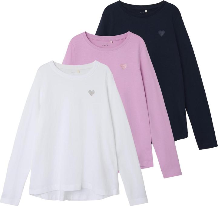 Produktbild Name it 3er-Pack Loose Fit Oberteil mit langen Ärmeln (104)