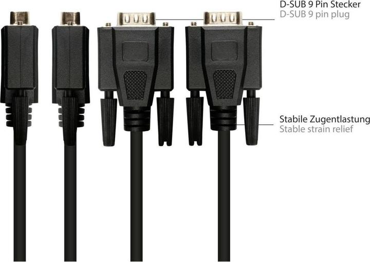 Actual product image Varia Adapter cable RJ45 socket to RS232 serial D-SUB 9-pin plug, 1:1, black, 0.1 (0.10 m)